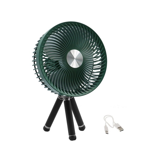 Επιτραπέζιο Επαναφορτιζόμενο Περιστρεφόμενο USB Ανεμιστηράκι 5W YS-2273 Πράσινο