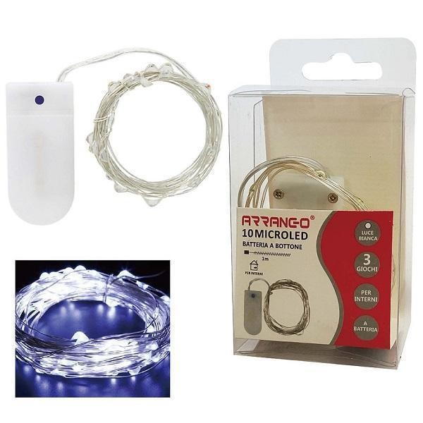 10 Χριστουγεννιάτικα Λαμπάκια LED 1μ Μπαταρίας Arrango AN79361