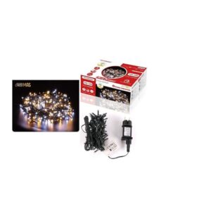 Λαμπάκια Χριστουγεννιάτικα 100 LED Θερμό Λευκό 8μ σε Σειρά με Πράσινο Καλώδιο Arrango