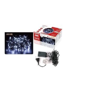 100 Χριστουγεννιάτικα Λαμπάκια LED Ψυχρό Λευκό 8.5μ σε Σειρά με Πράσινο Καλώδιο και Προγράμματα Arrango