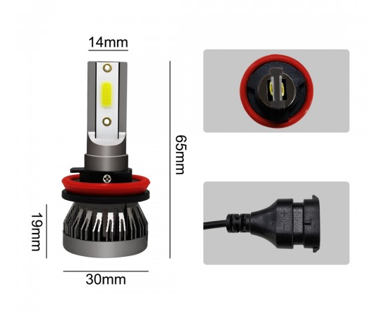Λάμπες LED H8/H9/H11, 36W 6000LM Ενσωματωμένος προβολέας ομίχλης χαμηλής σκάλας LED (2 ΤΕΜ) C6S