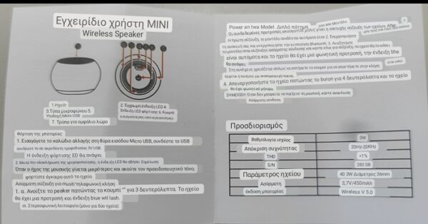 Mini Ηχείο Bluetooth TWS-MINI