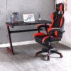 Καρέκλα Gaming Δερματίνης με Υποπόδιο Μαύρο/Κόκκινο