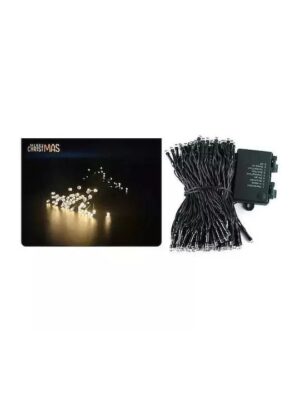 Χριστουγεννιάτικα Λαμπάκια 200 LED Θερμό Λευκό 20μ Μπαταρίας σε Σειρά με Πράσινο Καλώδιο Arrango AN57500