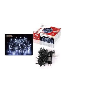Λαμπάκια Χριστουγεννιάτικα 200 LED Ψυχρό Λευκό 10Μ Εξωτερικού χώρου σε Σειρά με Πράσινο Καλώδιο Arrango AN57299