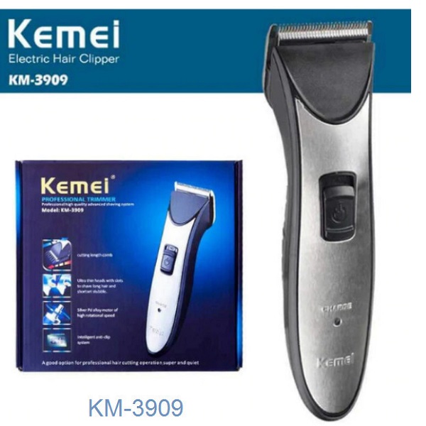 Kemei Επαναφορτιζόμενη Κουρευτική Μηχανή Ασημί KM-3909