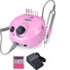 Τροχός Νυχιών Ρεύματος 35000rpm με Πεντάλ 35W DM-202 Ροζ