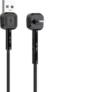 Awei Angle (90°) / Regular USB 2.0 to micro USB Cable Μαύρο 1m