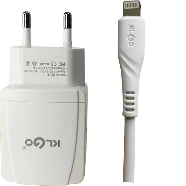 Φορτιστής με Θύρα USB-A και Καλώδιο Lightning Λευκός