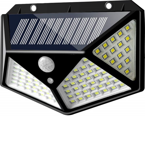 Ηλιακό Φωτιστικό Επιτοίχιας Τοποθέτησης Στεγανό IP65 με Ανιχνευτή Κίνησης και Αισθητήρα Φωτός