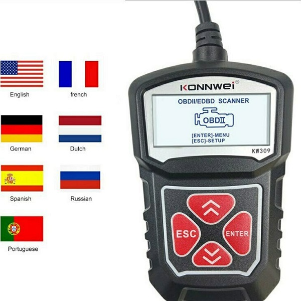 Διαγνωστικό Αυτοκινήτου Ψηφιακό OBD 2 & EOBD με Καλώδιο KW309