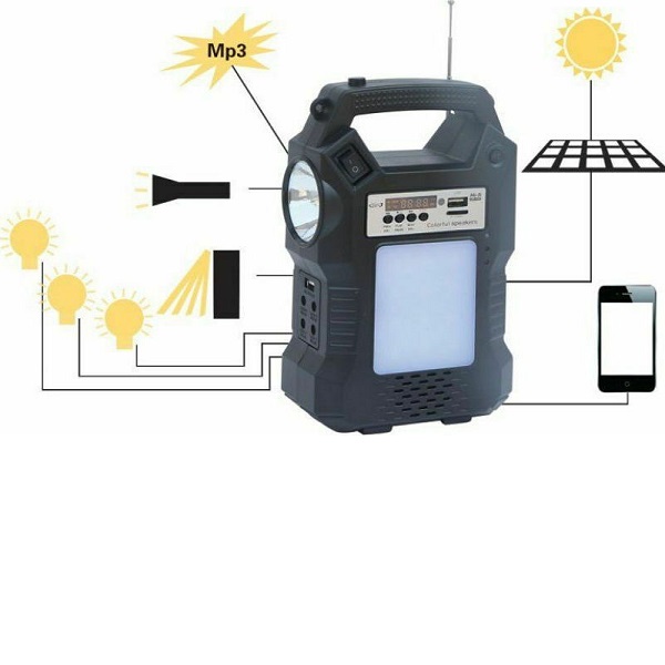 Ηλιακό Σύστημα Φωτισμού Με Φακό, Λαμπτήρες, Ραδιόφωνο, Mp3 GD-8060