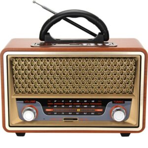 Ραδιόφωνο Επαναφορτιζόμενο Retro Επιτραπέζιο με USB Meier Καφέ M-157BT