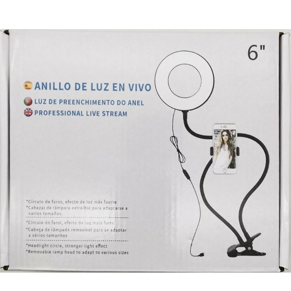 Ring Light USB 15.24cm με Επιτραπέζια Βάση Στήριξης και Βάση για Κινητό