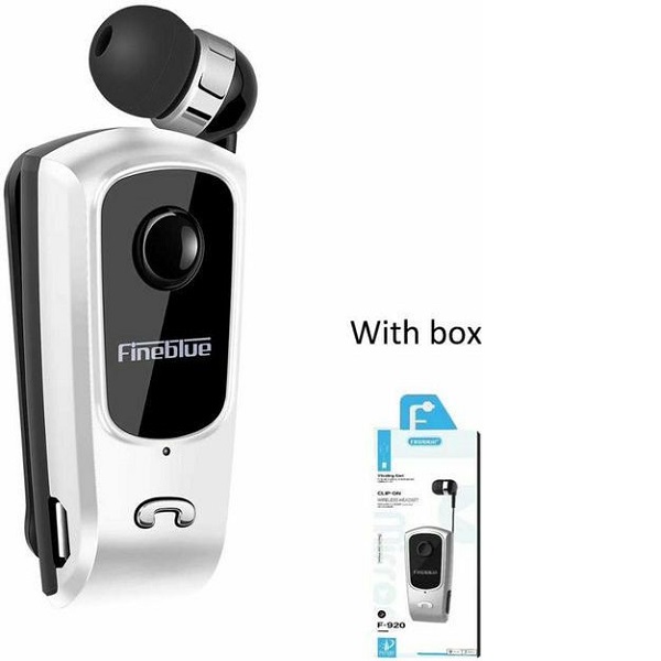 Ακουστικό Handsfree Πέτου Bluetooth In Ear Ασημί Fineblue F920