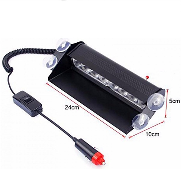 Φάρος Αυτοκινήτου Flash Light LED 8W 12V 27cm Μπλε & Κόκκινο
