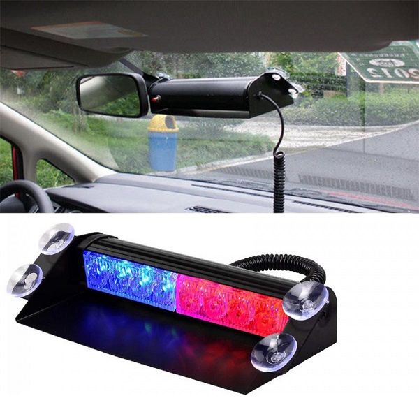 Φάρος Αυτοκινήτου Flash Light LED 8W 12V 27cm Μπλε & Κόκκινο