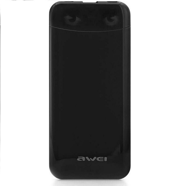 Awei P68K Power Bank 10000mAh με 2 Θύρες USB-A Μαύρο