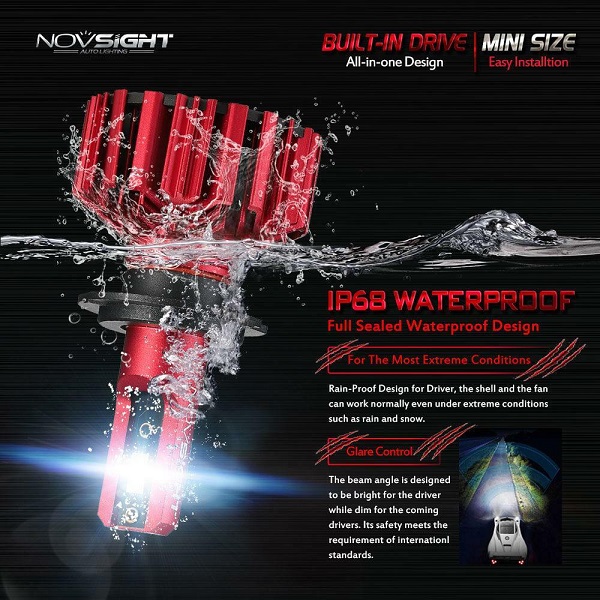 Λάμπες Αυτοκινήτου NovSight A500 N11S H7 LED 6000K Ψυχρό Λευκό 60W 2τμχ 2804