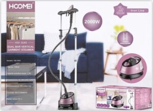 Ατμοκαθαριστής Ρούχων Δαπέδου 2000W με Δοχείο 1.35lt Μωβ Hoomei HM-3640