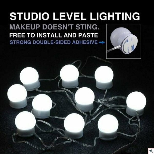 10 Λάμπες Φωτισμού Για Καθρέφτη Μακιγιάζ LED Ψυχρό Λευκό USB 04010VML00WH