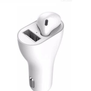 Φορτιστής Αυτοκινήτου USB Καλώδιο micro-USB και Ακουστικά Bluetooth Λευκός