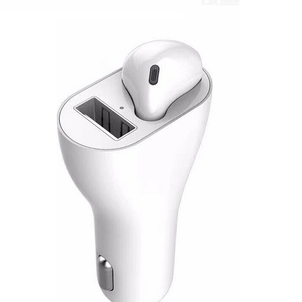 Φορτιστής Αυτοκινήτου USB Καλώδιο micro-USB και Ακουστικά Bluetooth Λευκός