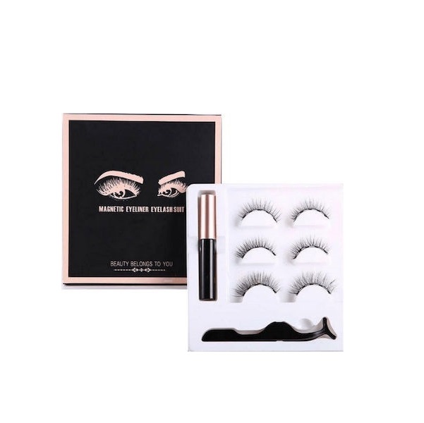 Μαγνητικές Βλεφαρίδες με Mαγνητικό Yγρό 3 Ζευγάρια Eyeliner & Tweezer Magnetic Eyelashes
