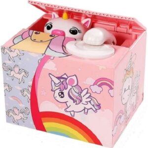 Κουμπαράς Πλαστικός Saving Box Cat Unicorn Color Pink