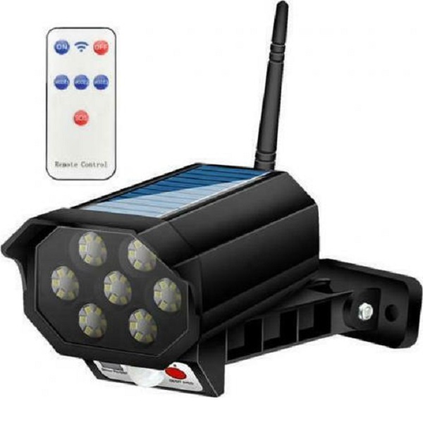 Ψεύτικη Κάμερα Παρακολούθησης Τύπου Bullet Μαύρη Ηλιακής Φόρτισης με LED HS-V79