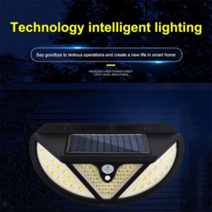 Ηλιακό Φωτιστικό Επιτοίχιας Τοποθέτησης IP64 με Ανιχνευτή Κίνησης σε Μαύρο Χρώμα