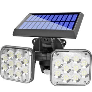 Ηλιακός Προβολέας IP65 Στεγανός με Αισθητήρα Κίνησης και Αισθητήρα Φωτός Διπλός 120 SMD LED JD-2108