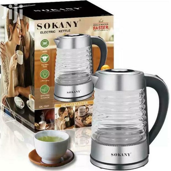 Βραστήρας Διάφανος  2.2lt 2000W Γκρι Sokany SK-1027