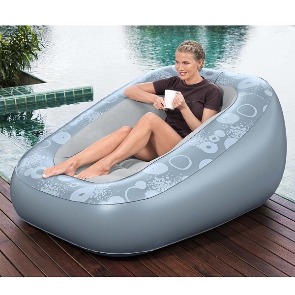 Bestway Comfi Cube Deluxe Lounger Φουσκωτή Πολυθρόνα σε Γκρι Χρώμα