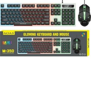 AOAS M-350 Σετ Gaming Πληκτρολόγιο με RGB φωτισμό & Ποντίκι (Αγγλικό US)