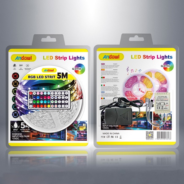 20211021113013_99f9783e.jpg Ταινία LED RGB Αδιάβροχη 5m με Τροφοδοτικό και Τηλεχειριστήριο SMD5050 12V Andowl