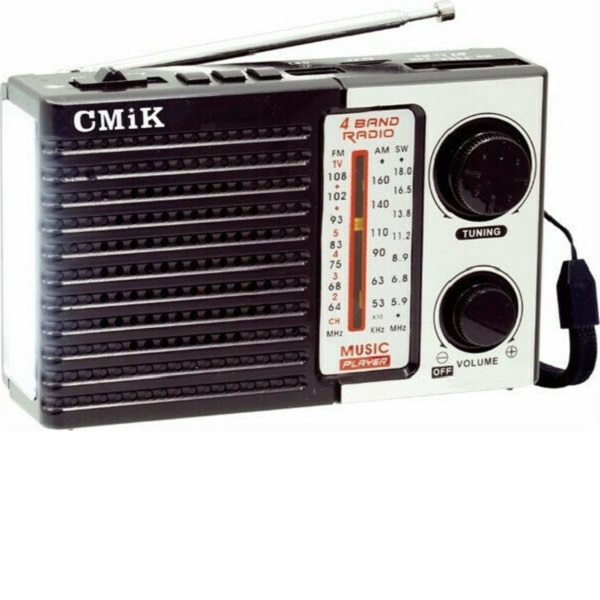 Φορητό Ραδιόφωνο Επαναφορτιζόμενο Retro Μαύρο CMIK MK-918