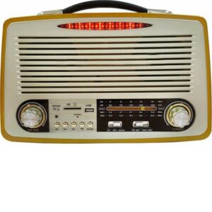 Retro Επιτραπέζιο Ραδιόφωνο Επαναφορτιζόμενο με USB Μπεζ KEMAI MD-1700BT