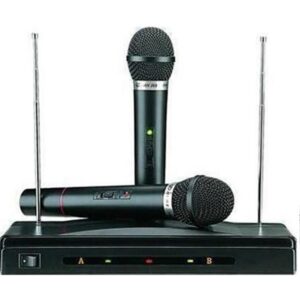 Σύστημα Karaoke με Ασύρματα Μικρόφωνα σε Μαύρο Χρώμα k&k AT-306