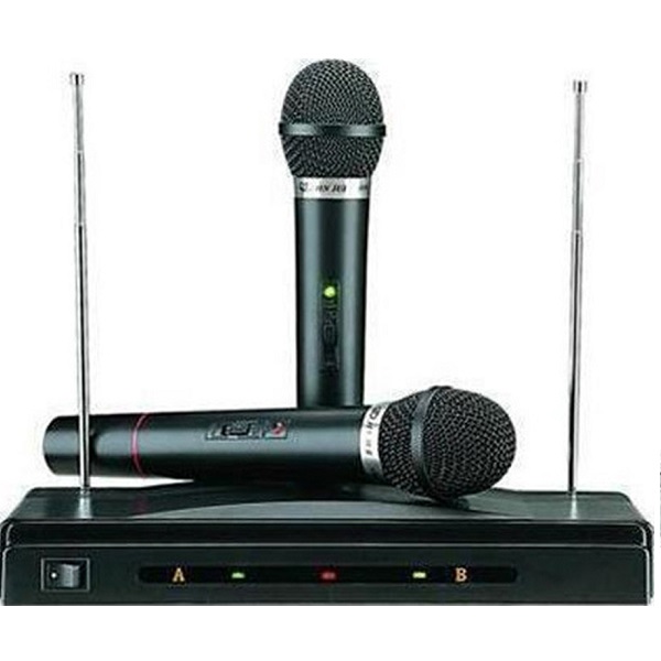 Σύστημα Karaoke με Ασύρματα Μικρόφωνα σε Μαύρο Χρώμα k&k AT-306