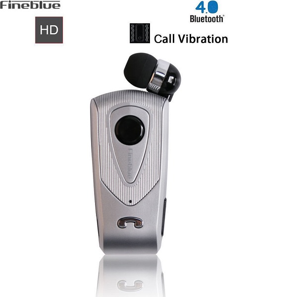 In ear Bluetooth Handsfree Ακουστικό Πέτου Ασημί Fineblue F930