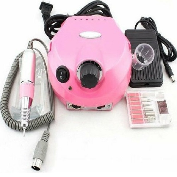 Τροχός Νυχιών Ρεύματος 35000rpm με Πεντάλ 35W DM-202 Ροζ