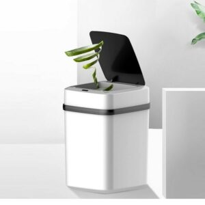 Κάδος Απορριμμάτων Πλαστικός Λευκός με Φωτοκύτταρο 10lt JH-68