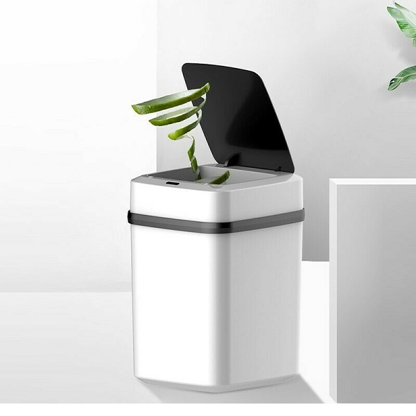 Κάδος Απορριμμάτων Πλαστικός Λευκός με Φωτοκύτταρο 10lt JH-68