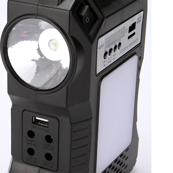 Ηλιακό Σύστημα Φωτισμού Με Φακό, Λαμπτήρες, Ραδιόφωνο, Mp3 GD-8060