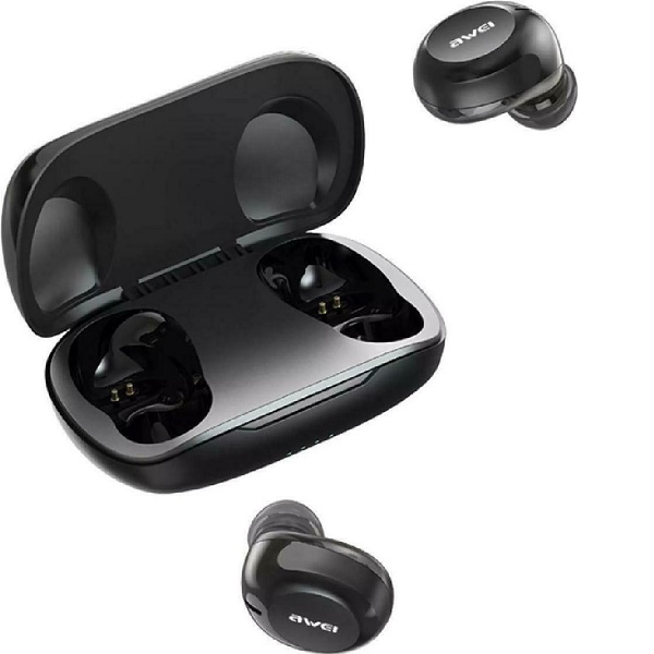 Awei T20 In-ear Bluetooth Handsfree Ακουστικά με Αντοχή στον Ιδρώτα και Θήκη Φόρτισης Μαύρα
