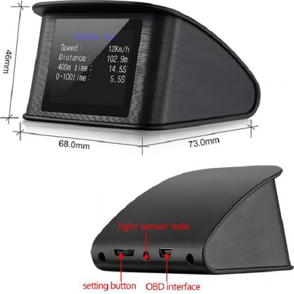 Διαγνωστικό Αυτοκινήτου Ψηφιακό OBD 2 με Καλώδιο CTK-P10-HUD-OEM