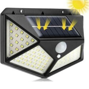 Ηλιακό Φωτιστικό Επιτοίχιας Τοποθέτησης Στεγανό IP65 με Ανιχνευτή Κίνησης και Αισθητήρα Φωτός