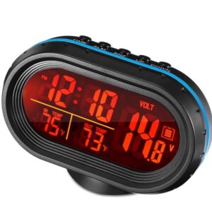Ψηφιακό Ρολόι Βολτόμετρο Θερμόμετρο Αυτοκινήτου Κόκκινο Πράσινο VST-7009V