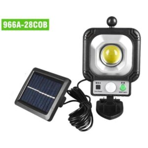 Ηλιακό Φωτιστικό Επιτοίχιας Τοποθέτησης με Ανιχνευτή Κίνησης και Αισθητήρα Φωτός σε Μαύρο Χρώμα